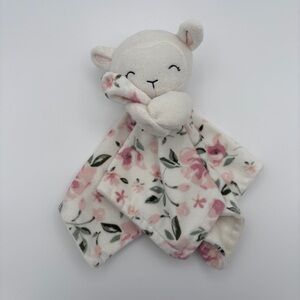 Modern Moments Security Blanket Girl Lamb Floral Plush Lovey 12"